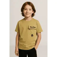 KIBOU - Polera Cargo New Star Bolsillo Estilo Streetwear