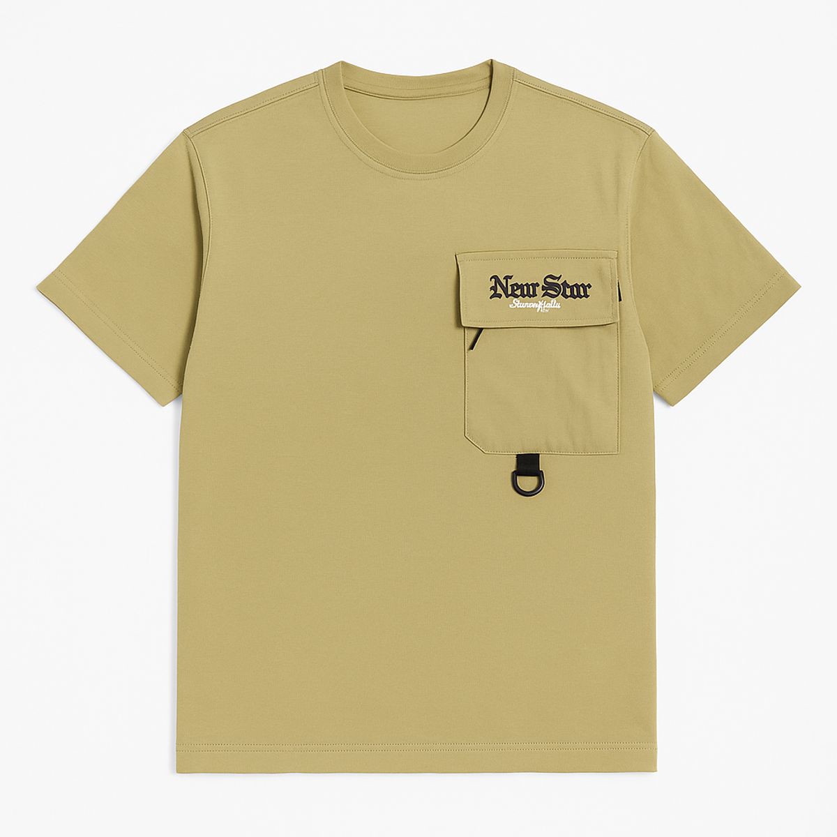 KIBOU - Polera Cargo New Star Bolsillo Estilo Streetwear