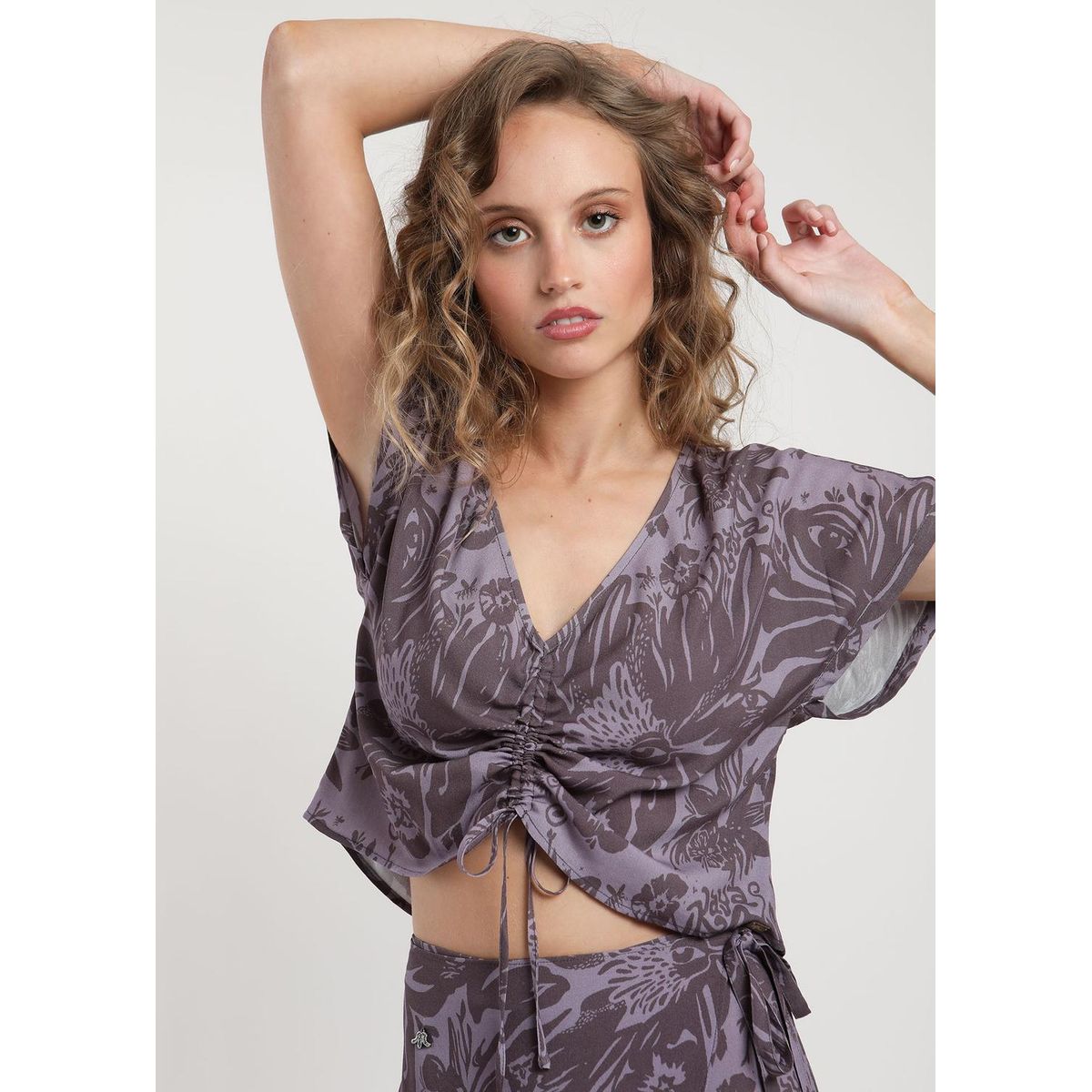 KAYA UNITE - Blusa Viscosa Bloom Malva