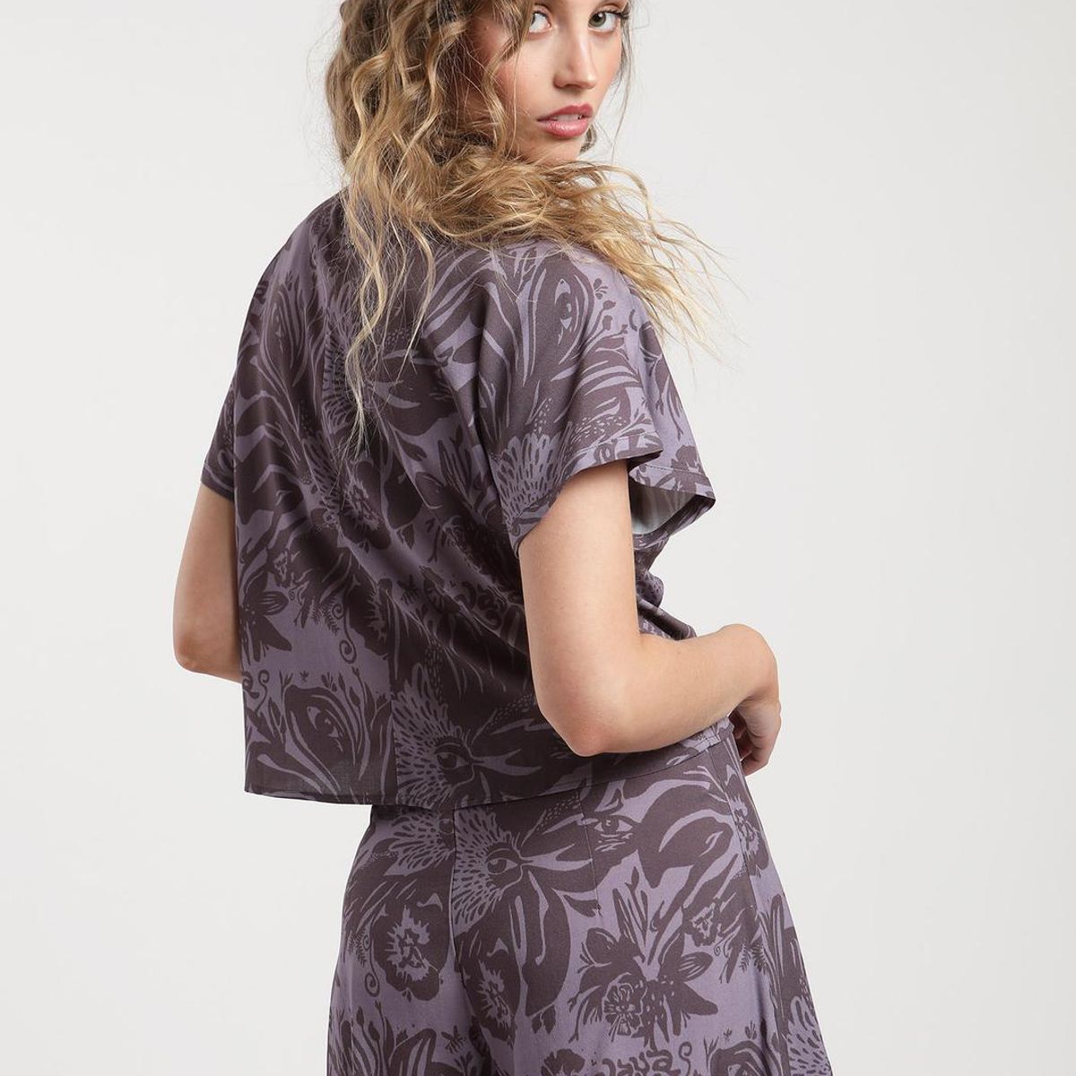 KAYA UNITE - Blusa Viscosa Bloom Malva