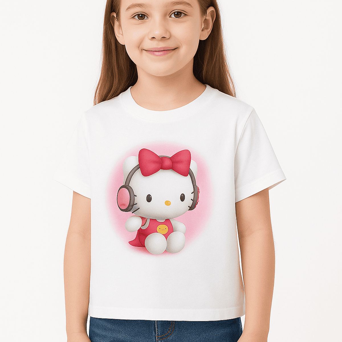 KIBOU - Polera Infantil Rosada Estampado Personaje