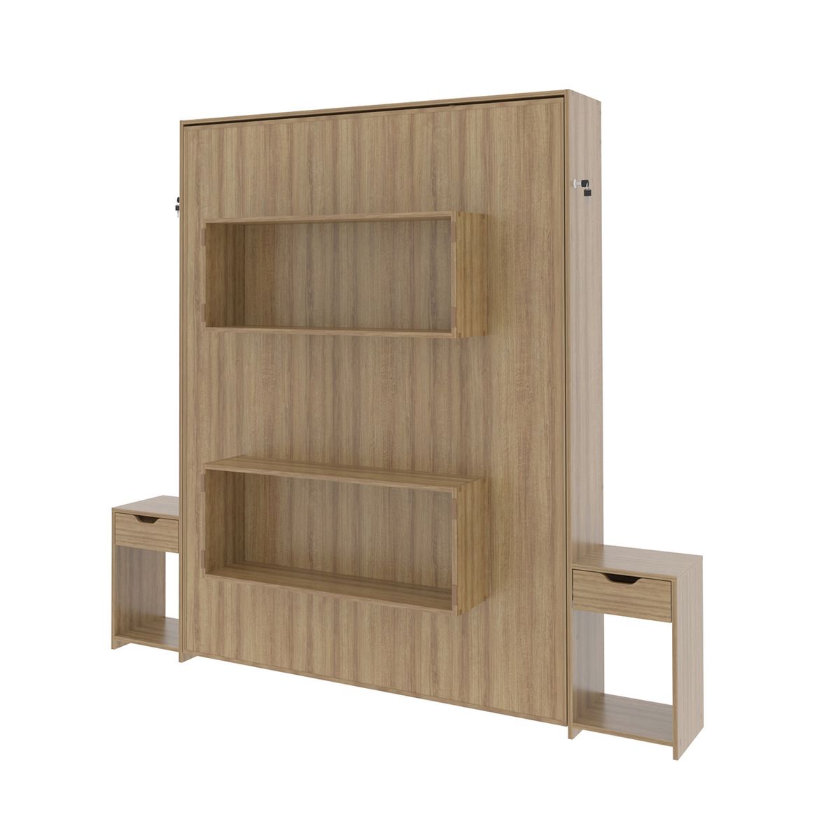 TECNOMOBILI - CAMA FULL ARTICULADA CON MESAS DE NOCHE ALMENDRA SIN COLCHÓN