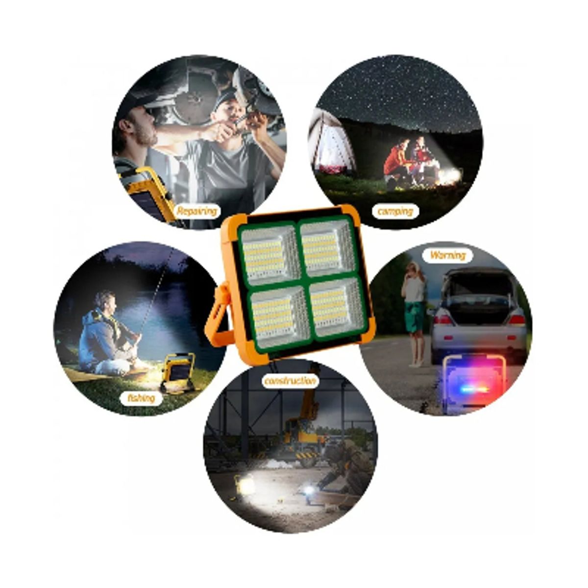 GENERICO - Foco Recargable 1000 Watts Solar Portátil 5 Modos De Luz Usb