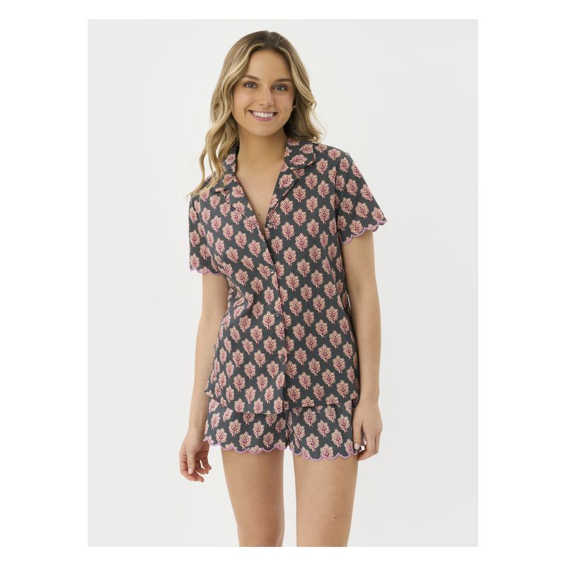 LOUNGE - Pijama Camisero Boho Algodón LOUNGE