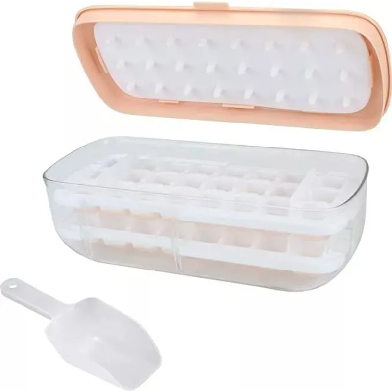 GENERICO - Hieleras Con Tapa 2 Niveles Hielo Cubetas Cubetera Transparente