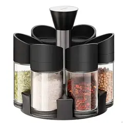 GENERICO - Condimentero Especiero Frascos Giratorio 6 Piezas