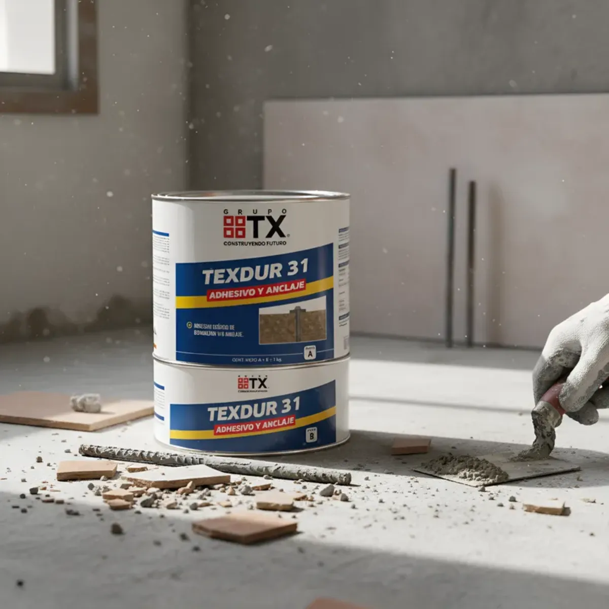 TX - Adhesivo Epóxico  Tx 1kg Juego A+B Anclaje y Uniones