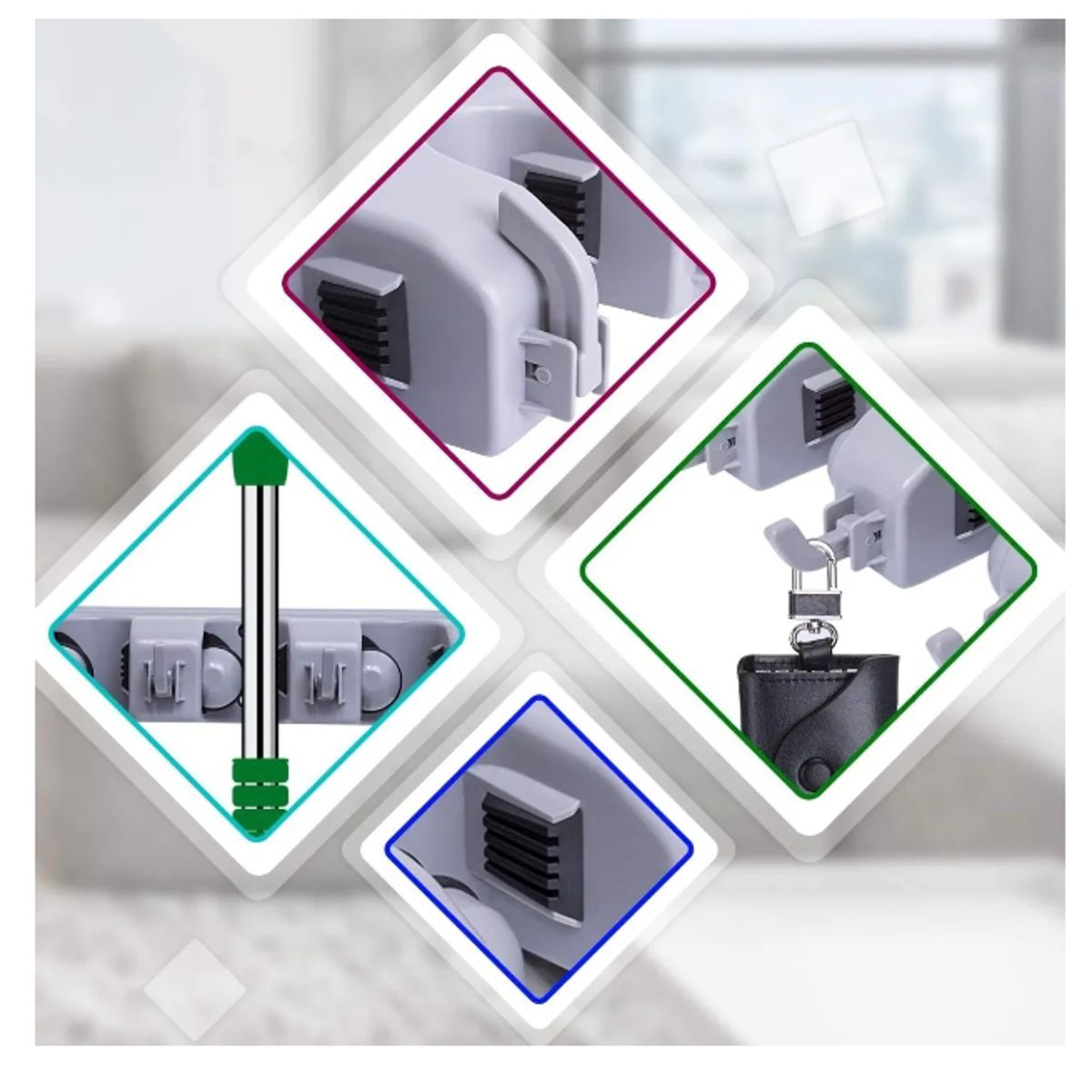 GENERICO - Organizadores De Escobas Y Accesorios Del Hogar Para Pared