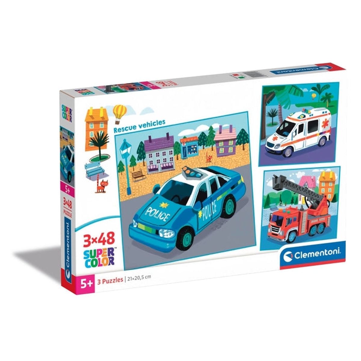 CLEMENTONI - CLEMENTONI 25318 PUZZLE 3 X 48 PIEZAS RESCUE VEHICLES