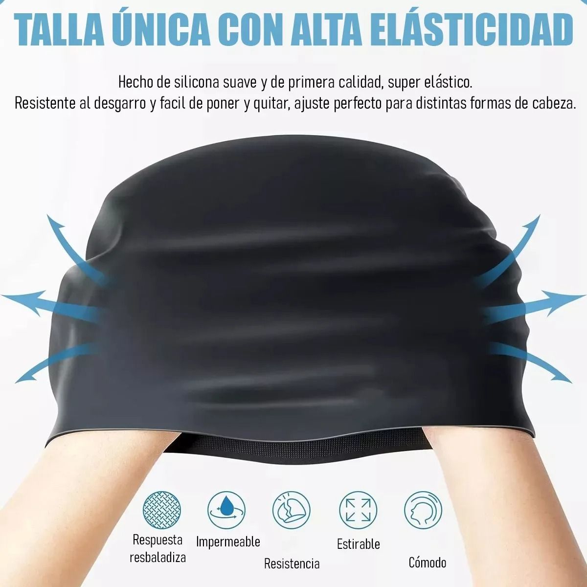 GENERICO - Gorro De Natación Azul Unisex Gorra Para Nadar Anticloro
