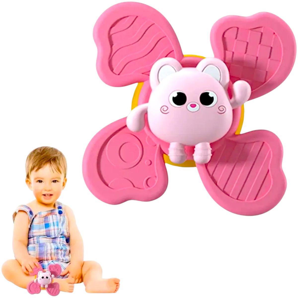 GENERICO - Juguetes Giratorios Spinner Con Ventosas Para Bebés Pack X3
