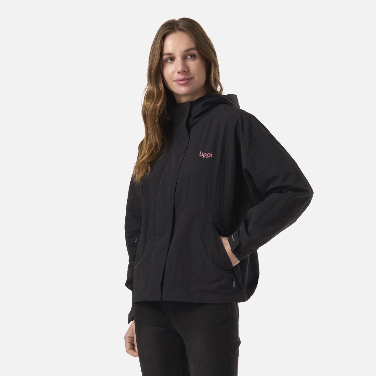 LIPPI - Chaqueta Mujer CityMe WindBreaker Hoody Jacket Negro Lippi