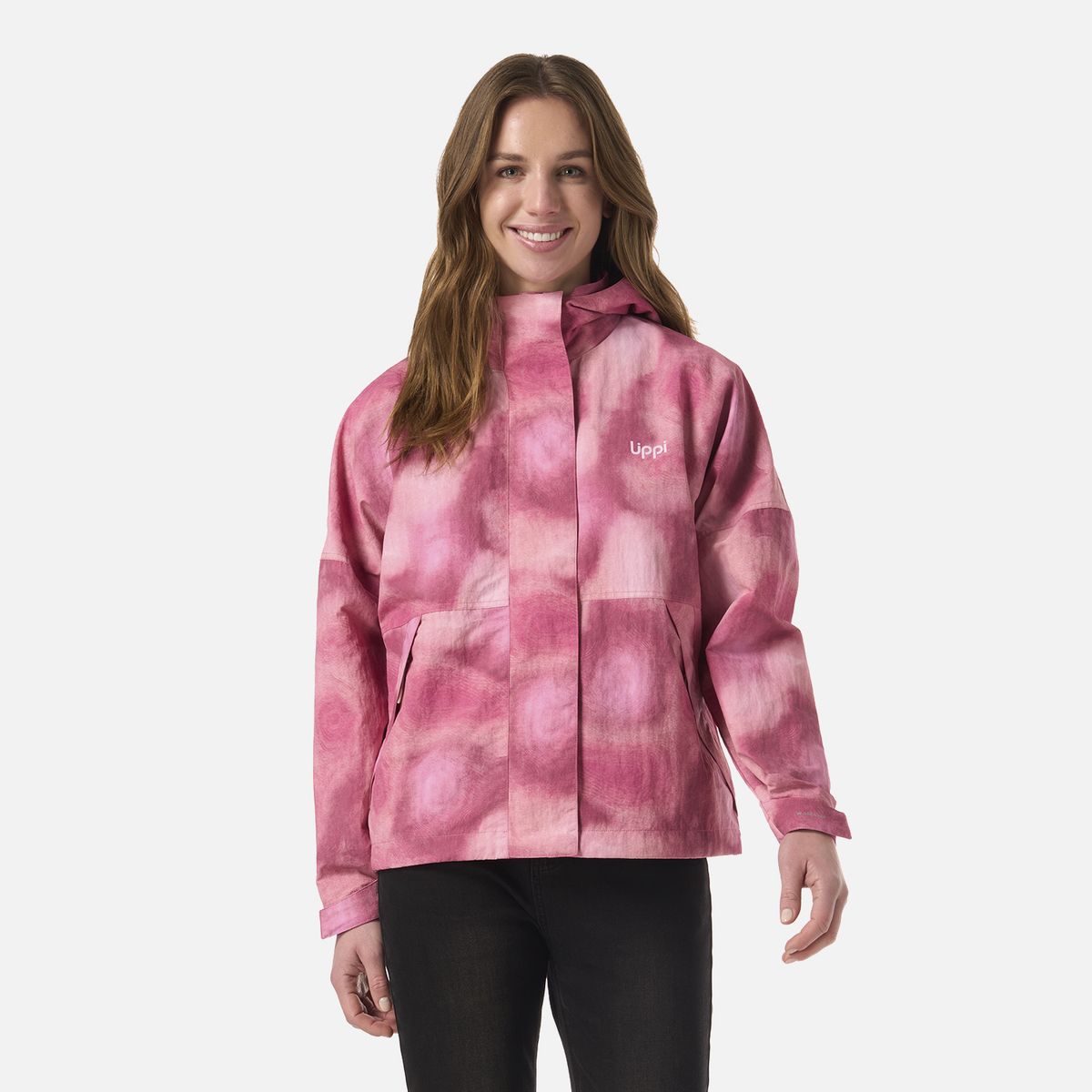 LIPPI - Chaqueta Mujer CityMe WindBreaker Hoody Jacket Print Rosa Oscuro Lippi
