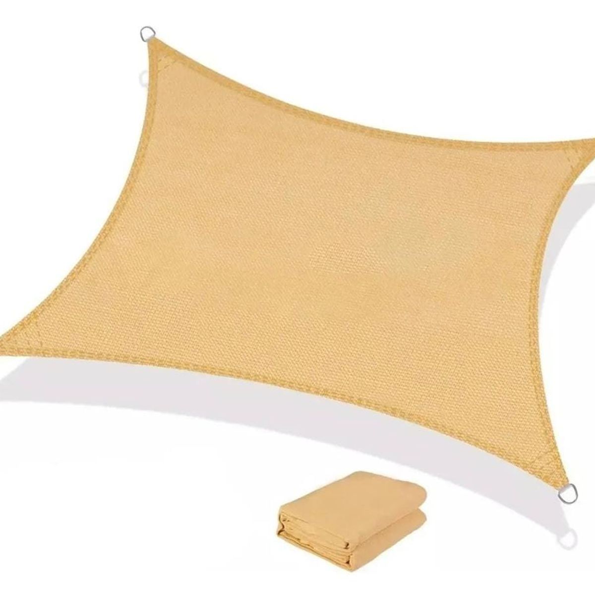 GENERICO - Toldo Vela rectangular Jardin terraza 2x3 con cuerdas y hebillas facil instalacion