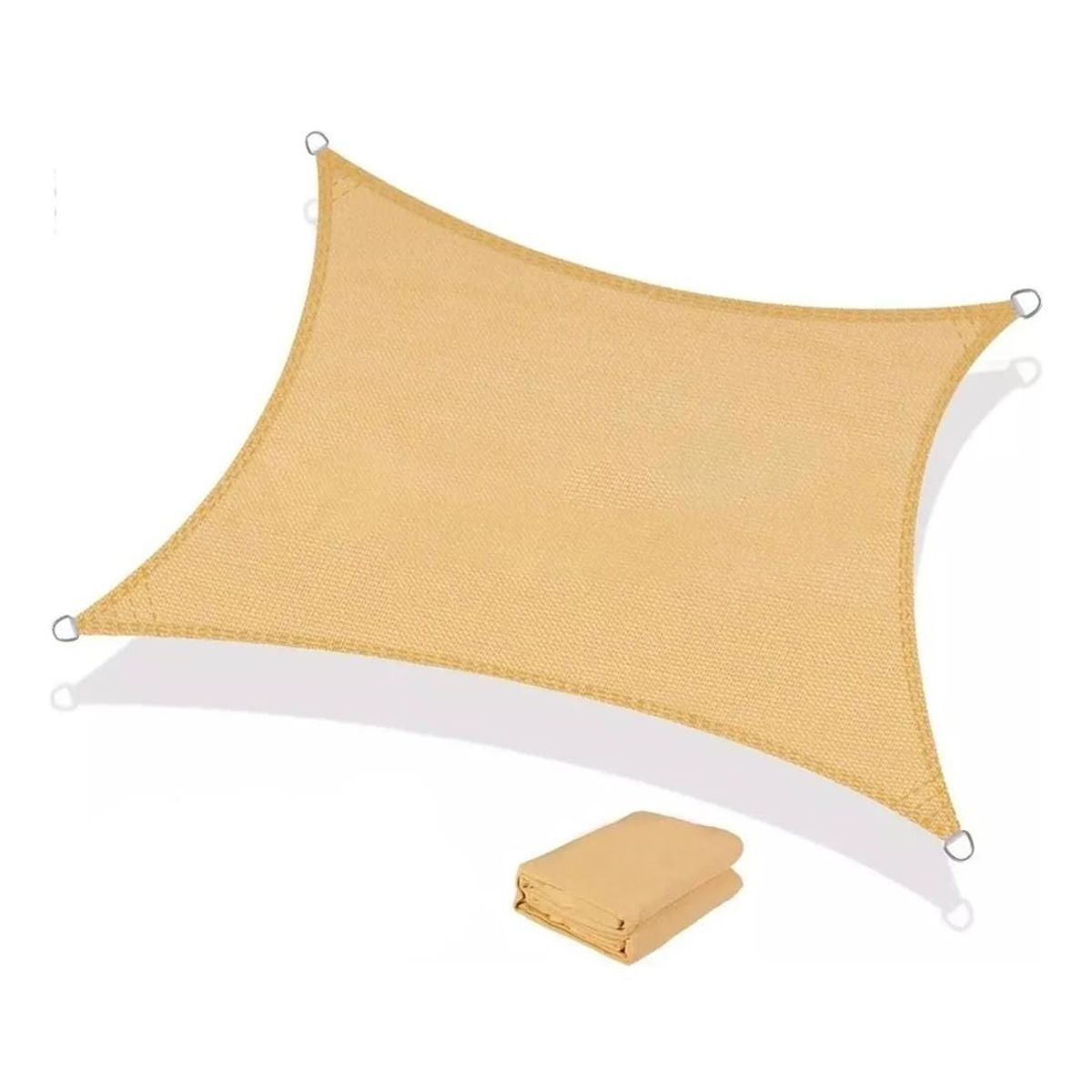 GENERICO - Toldo Vela rectangular Jardin terraza 2x3 con cuerdas y hebillas facil instalacion