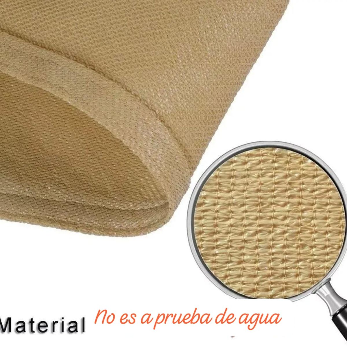 GENERICO - Toldo Vela rectangular Jardin terraza 2x3 con cuerdas y hebillas facil instalacion