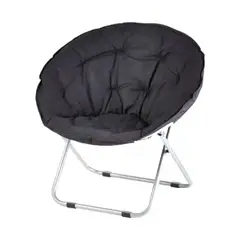 GENERICO - Silla Plegable Redonda Camping Negra