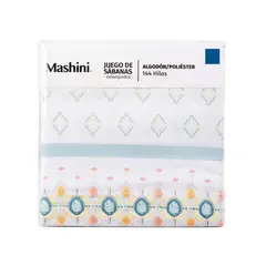 MASHINI - Juego de Sábanas Estampadas 144 Hilos King Diseño Cisne