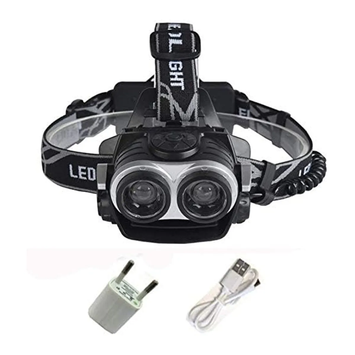 NO LOGO - Linterna Frontal Con Usb, Recargable Batería 18650