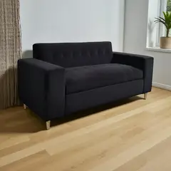 DISEÑOS VALESTRINI - SOFA DOS CUERPOS FELPA NEGRA
