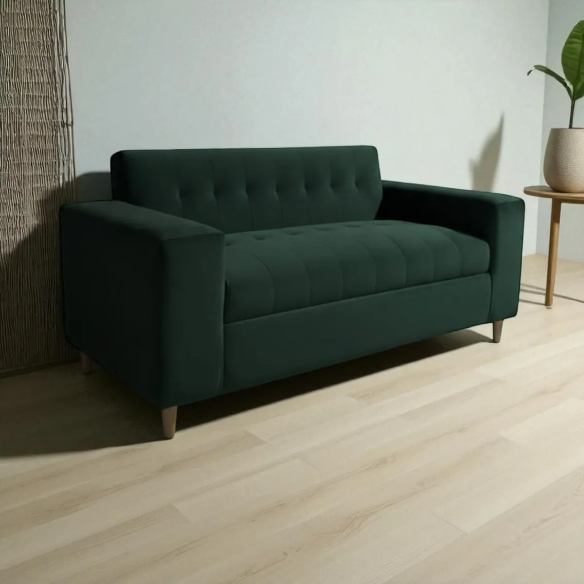 DISEÑOS VALESTRINI - SOFA TRES CUERPOS FELPA VERDE