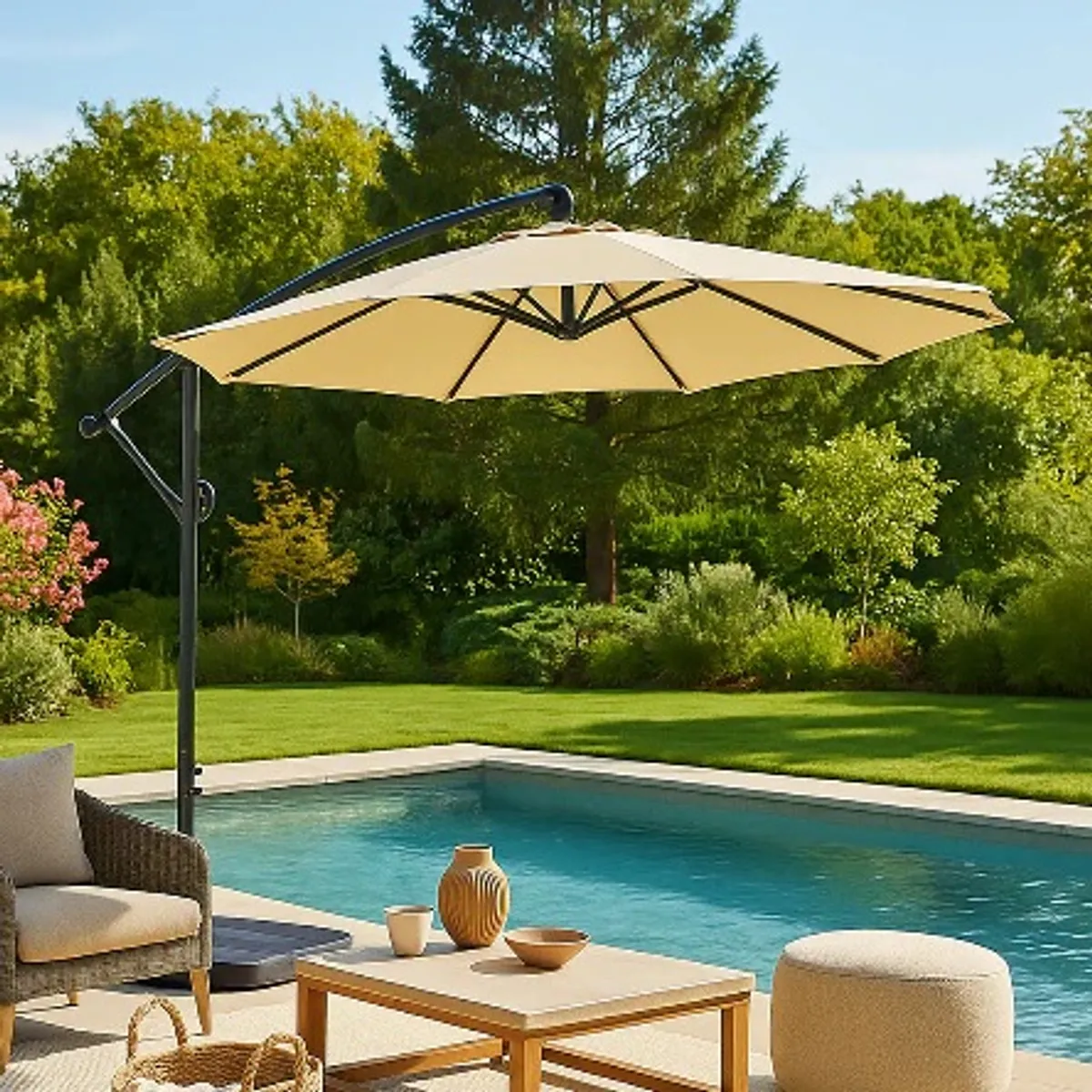 SPAZZIO - QUITASOL NEW BANANA TAUPE 3M SIN BASE