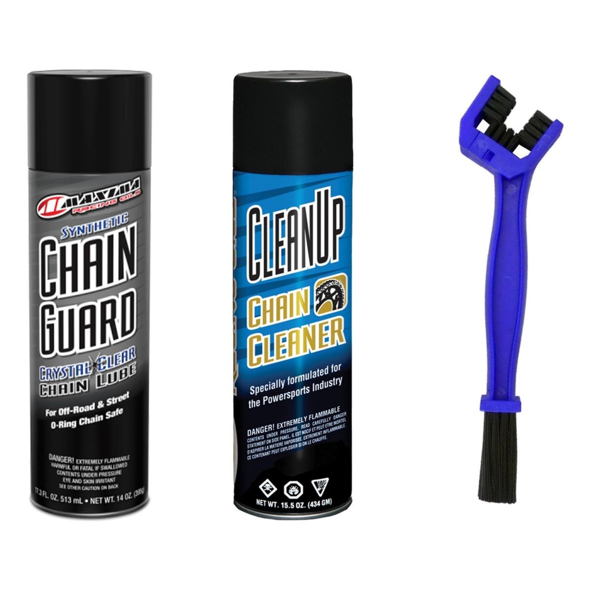 GENERICO - Kit Lubricante + Desengrasante + Cepillo Para Moto Maxima