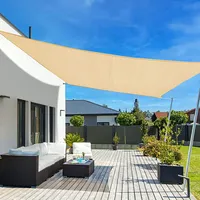 Toldo Vela Malla Sombra cuadrado 3x3 Metros Beige con cuerdas y hebillas fácil instalación
