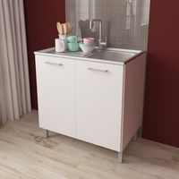 Mueble base para lavaplatos 2 puertas Blanco espesor 15mm
