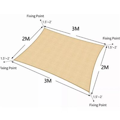 Imagen 2 del producto Lona Toldo Vela Sombra Malla Anti Uv Cuadrado 2X3 Metros
