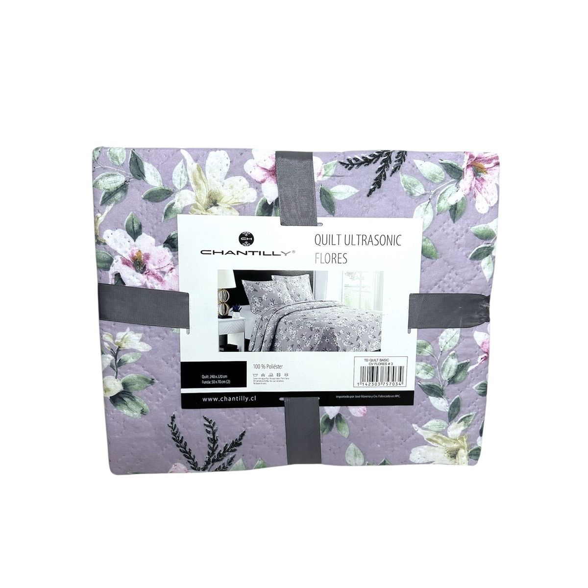 CHANTILLY - Cubrecama Quilt Básico Estampado Ultrasónico 1.5 plaza