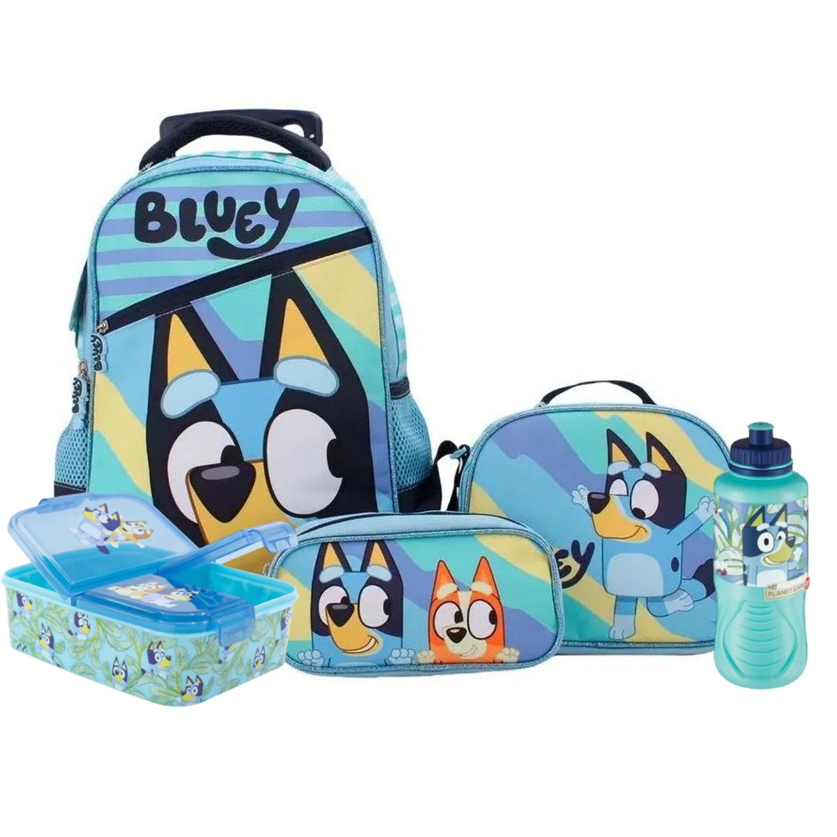 BLUEY - Set Mochila Escolar con ruedas Bluey + Accesorios 2