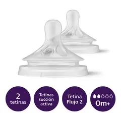 PHILIPS AVENT - Tetinas Natural Response Avent 0m+ Flujo 2 Repuesto