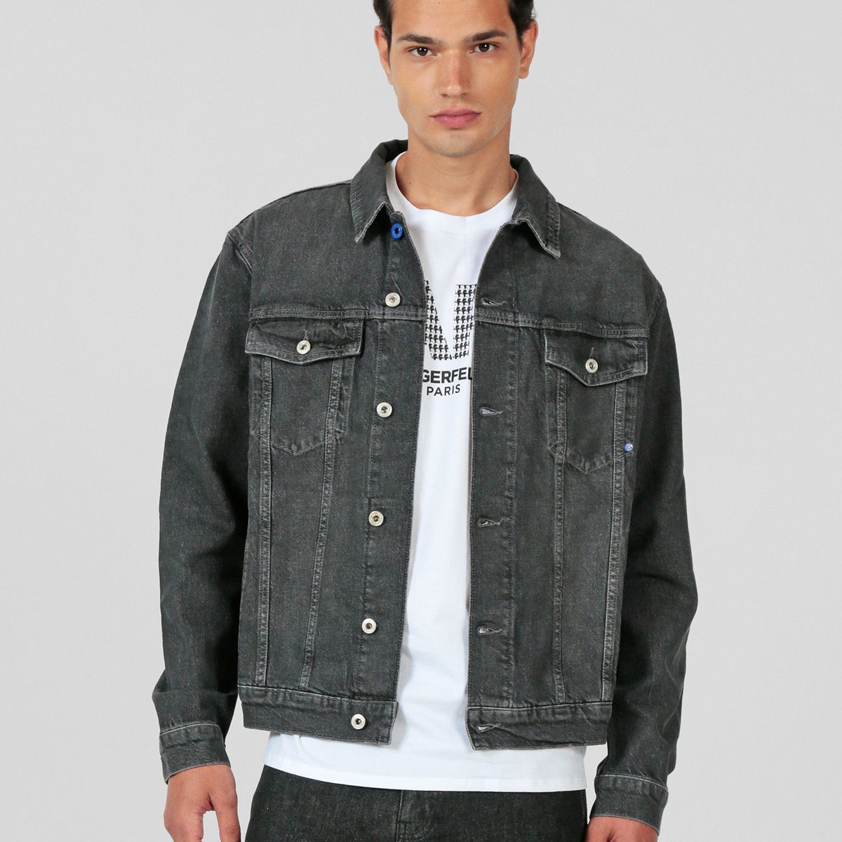 KARL LAGERFELD - Chaqueta regular denim con bolsillo