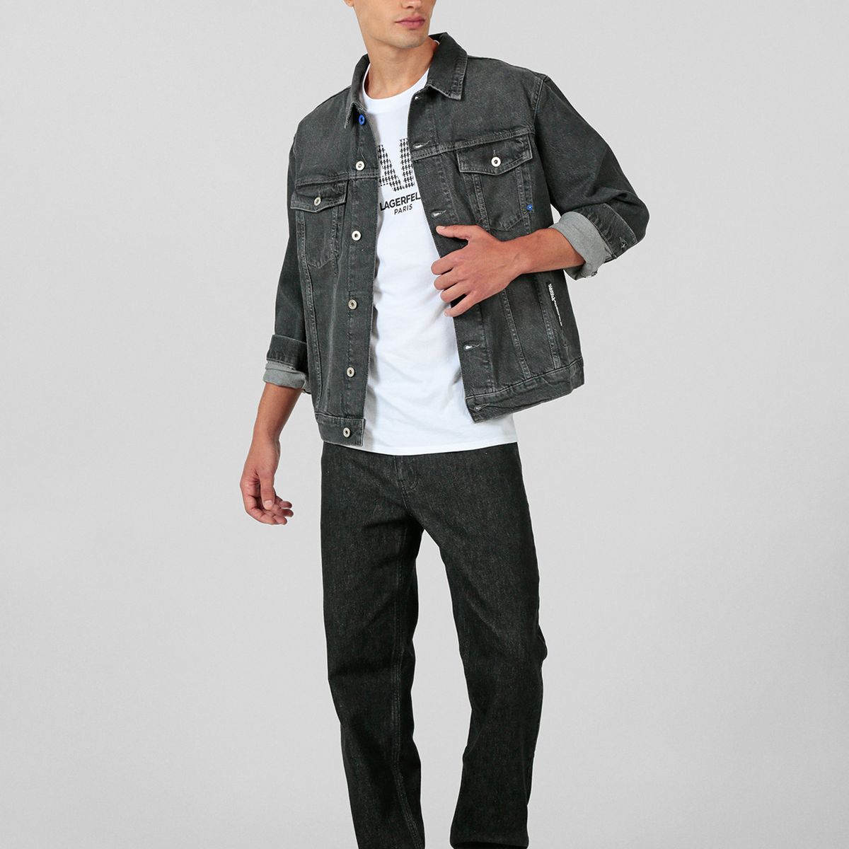 KARL LAGERFELD - Chaqueta regular denim con bolsillo