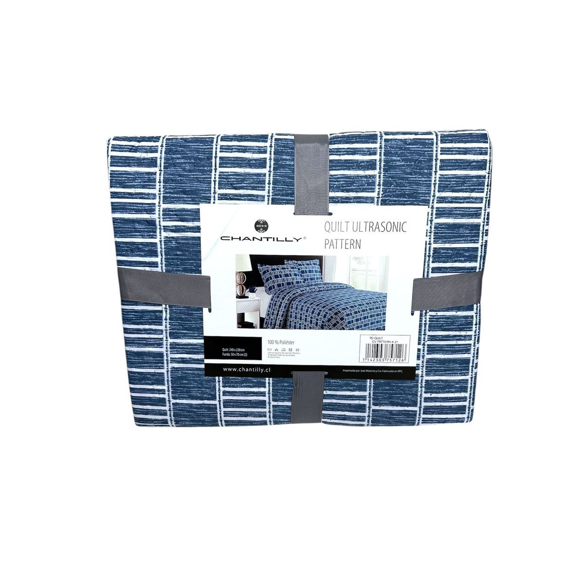 CHANTILLY - Cubrecama Quilt Básico Estampado Ultrasónico 1.5 plaza