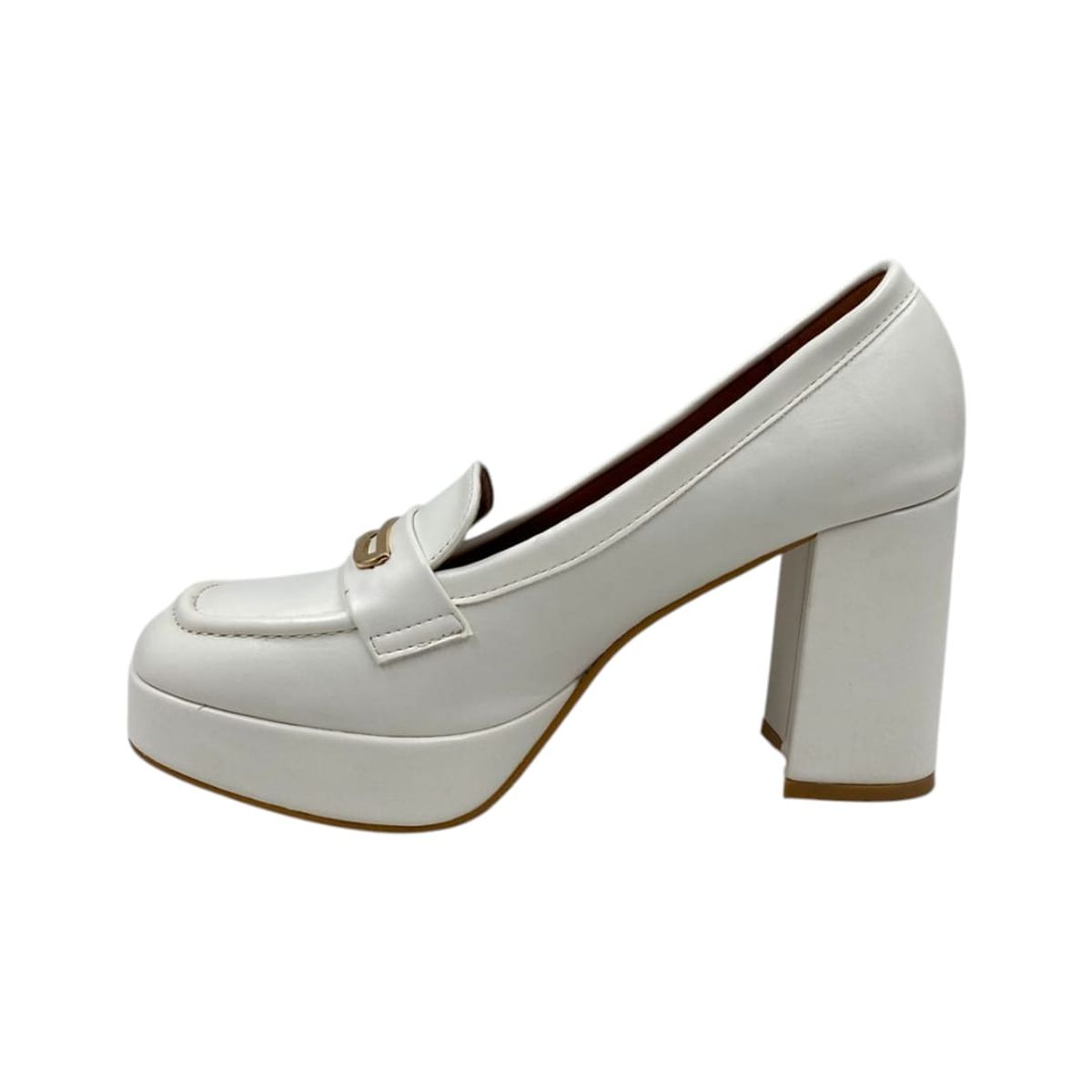 HERIEL - Mocasín Blanco Taco Mujer