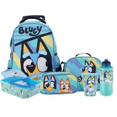BLUEY - Set Mochila Escolar con ruedas + Accesorios 3
