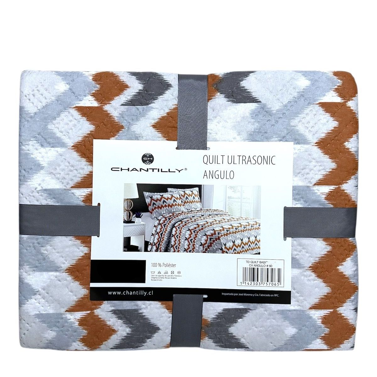 CHANTILLY - Cubrecama Quilt Básico Estampado Ultrasónico 1.5 plaza