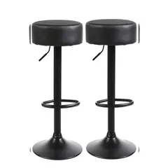 GENERICO - 2 Taburetes regulables 84cm negro con base metálica – diseño moderno y funcional