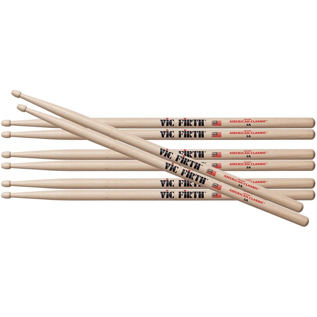 VIC FIRTH - Pack 4 Pares Baquetas Vic Firth 5A American Classic