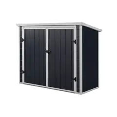 QRUBBER - Bodega jardín 199x90x149cm gris oscuro dos puertas