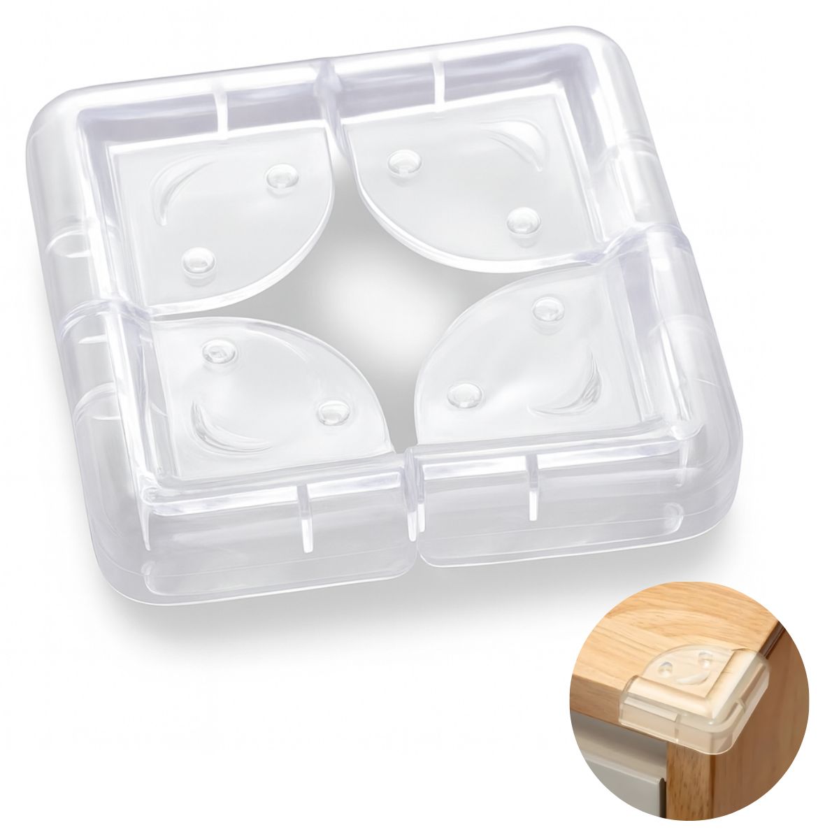 GENERICO - Pack 4 Piezas Protector De Esquinas Muebles Transparente