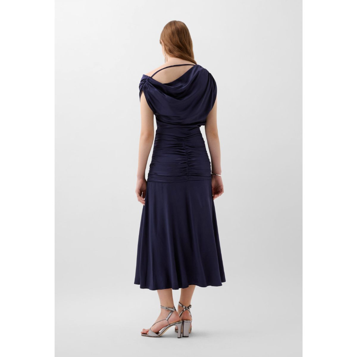 SCALPERS - VESTIDO MIDI FLUIDO SATINADO