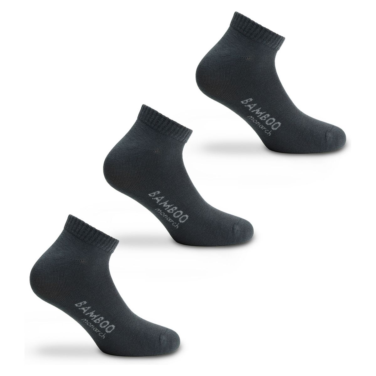 MONARCH - Calcetín Deportivo Corto Niño, Pack 3 Pares Bambú Monarch