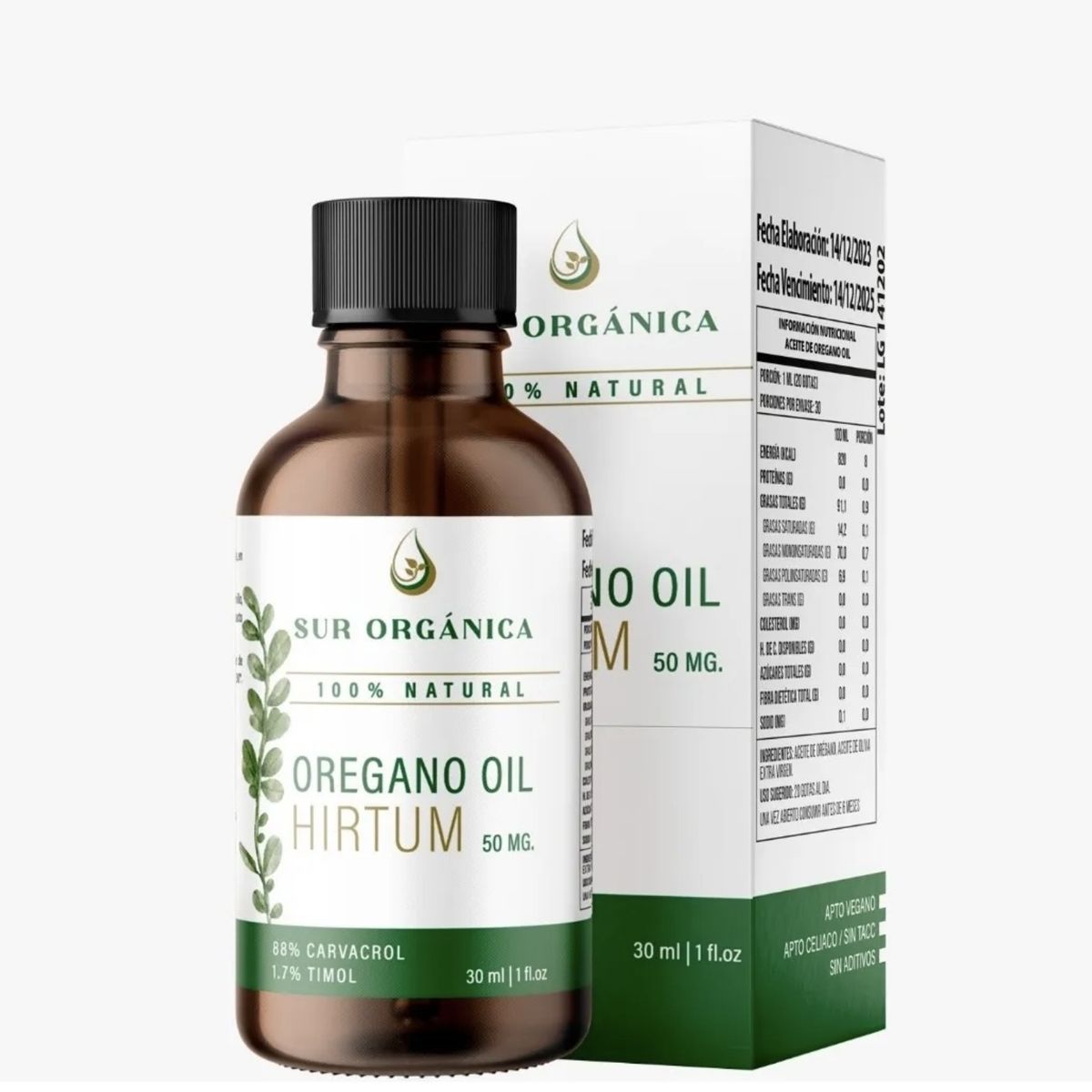 GENERICO - Aceite de orégano 100% Puro, 30 ml