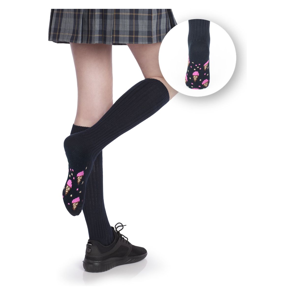 MONARCH - Calcetines Escolares Niña, Pack De 2 Pares Algodón Diseños Monarch