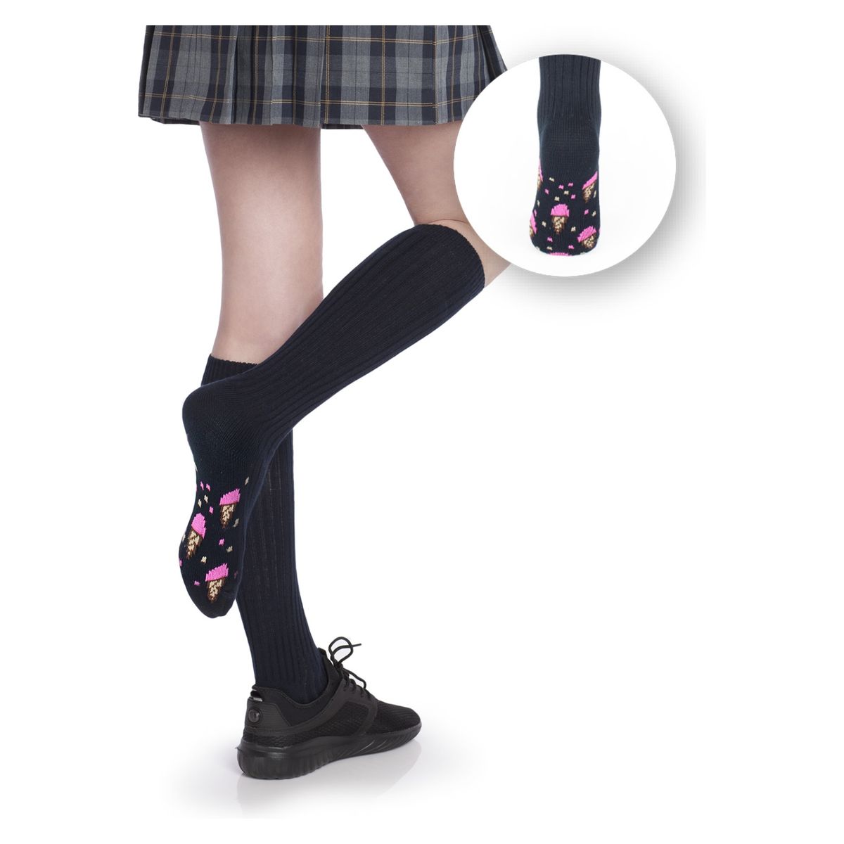 MONARCH - Calcetines Escolares Niña, Pack De 2 Pares Algodón Diseños Monarch