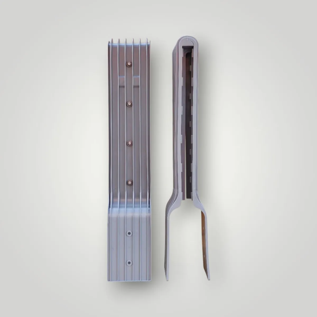Pack 5 unidades Extensor de pilares para muros tipo bulldog color gris / corta vista, marca GENERICO - Foto Principal