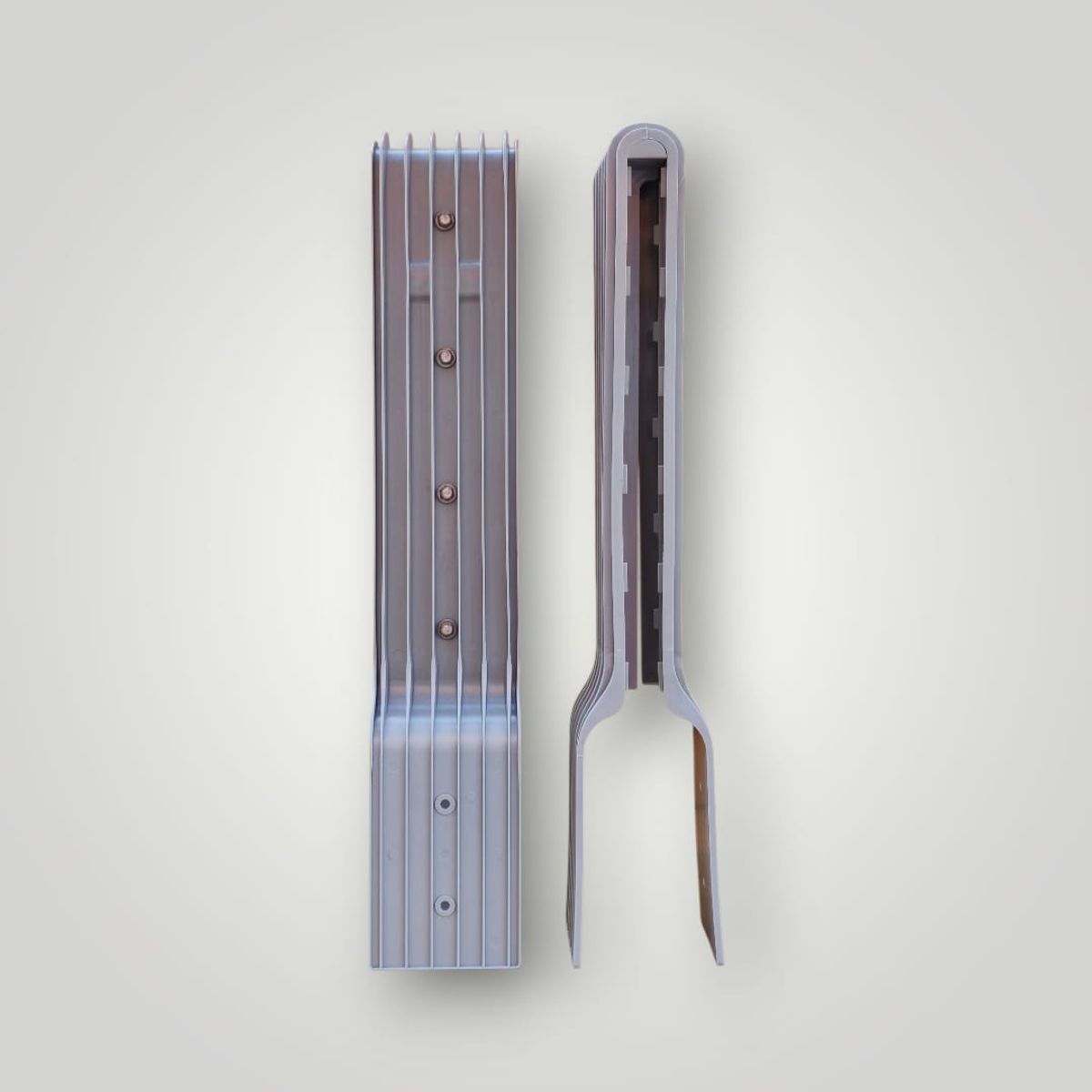 Pack 5 unidades Extensor de pilares para muros tipo bulldog color gris / corta vista, marca GENERICO - Foto Principal